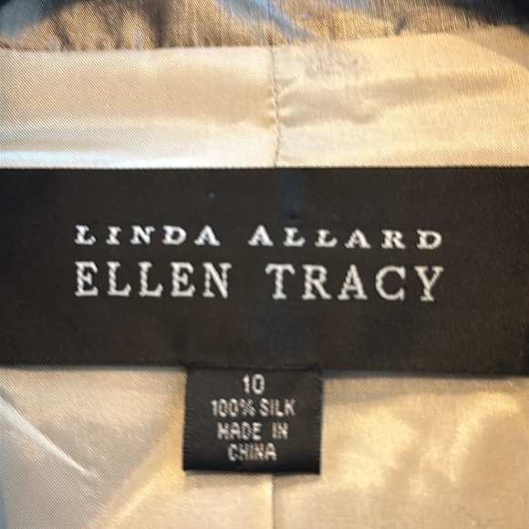 Linda Allard Ellen Tracy 100% Silk Light Sage Green Business Blazer Size 10 - Picture 8 of 11